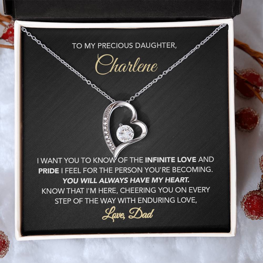 Personalized Gift for Daughter - Forever Love Necklace - Infinite Love & Pride - Marble Black