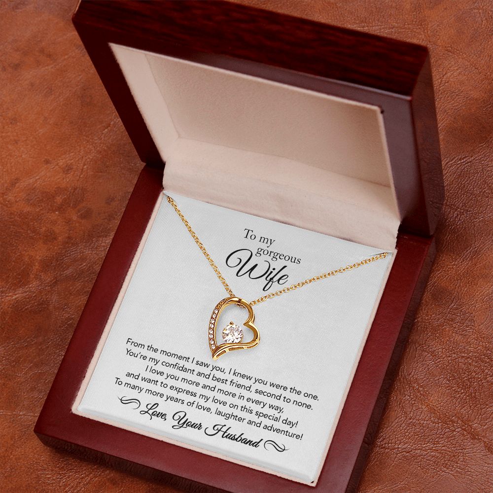 To My Wife - Confidant & Best Friend - Forever Love Necklace - White