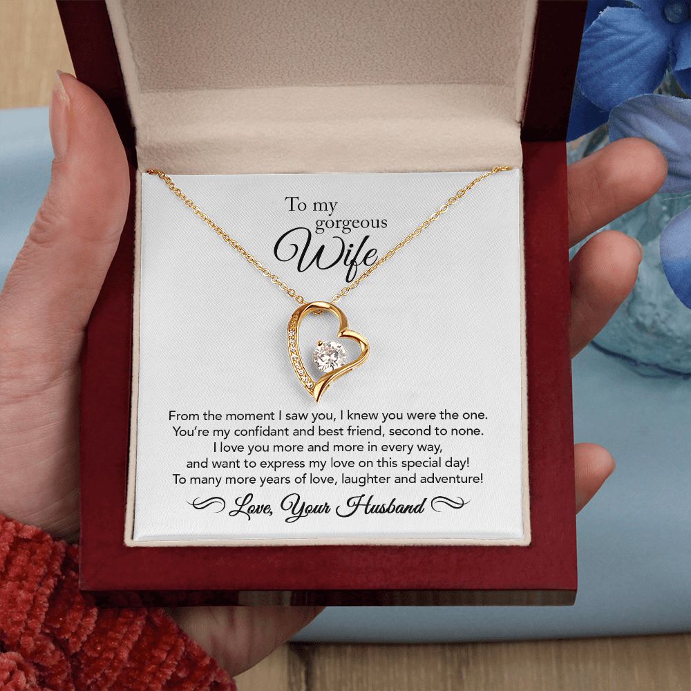 To My Wife - Confidant & Best Friend - Forever Love Necklace - White