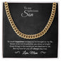To My Son - Great Things - Cubin Link Chain - Black Message Card