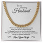 To My Husband - Greatest Adventure - Cuban Link Chain - White