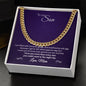 18K Yellow Gold Finish Cuban Link Chain Gift for Son from Mom in Two-Toned Gift Box