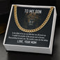 14K Yellow Gold Finish Cuban Link Chain in Two-Toned Gift Box on display
