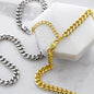 Polished Stainless Steel and 18K Yellow Gold Finish Cuban Link Chain Gift for Son from Mom