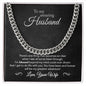 To My Husband - Greatest Adventure - Cuban Link Chain - Black