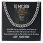 Polished Stainless Steel Cuban Link Chain Gift for Son from Mom in Two-Toned Gift Box