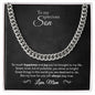 To My Son - Great Things - Cubin Link Chain - Black Message Card