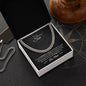 To My Son - Great Things - Cubin Link Chain - Black Message Card