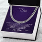 Polished Stainless Steel Cuban Link Chain Gift for Son from Mom in Two-Toned Gift Box