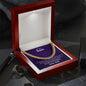 18K Yellow Gold Finish Cuban Link Chain Gift for Son from Dad in Mahogany Style Luxury Box with the LED light turned on