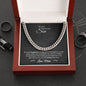 To My Son - Great Things - Cubin Link Chain - Black Message Card