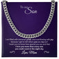 Polished Stainless Steel Cuban Link Chain Gift for Son from Mom