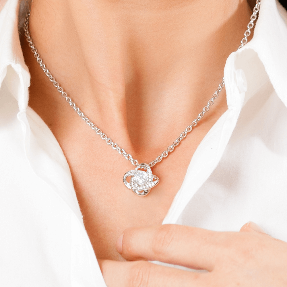 To My Wife - Confidant & Best Friend - Love Knot Necklace - Crimson Message Card