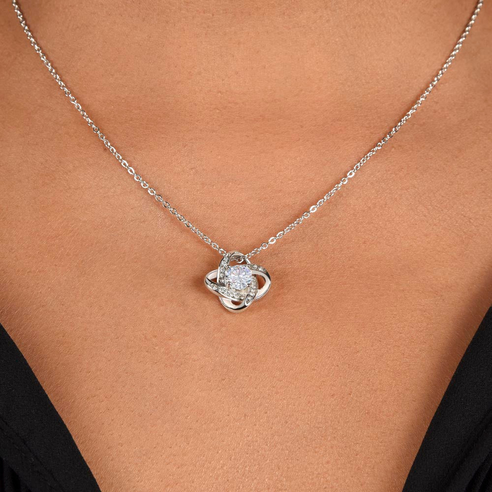 To My Mother Gift Love Knot Necklace Message Card Gift from Daughter to Mom Gift - All You Have Sacrificed - Marble White