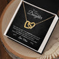 Interlocking Hearts Necklace Gift for daughter with 18K Yellow Gold Finish in Two-Toned Box