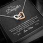 Interlocking Hearts Necklace Gift for daughter, Rose Gold & Stainless Steel in Two Toned Box