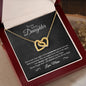 Interlocking Hearts Necklace Gift for daughter with 18K Yellow Gold Finish in Luxury Box with LED