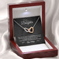 Interlocking Hearts Necklace Gift for daughter in luxury box with LED