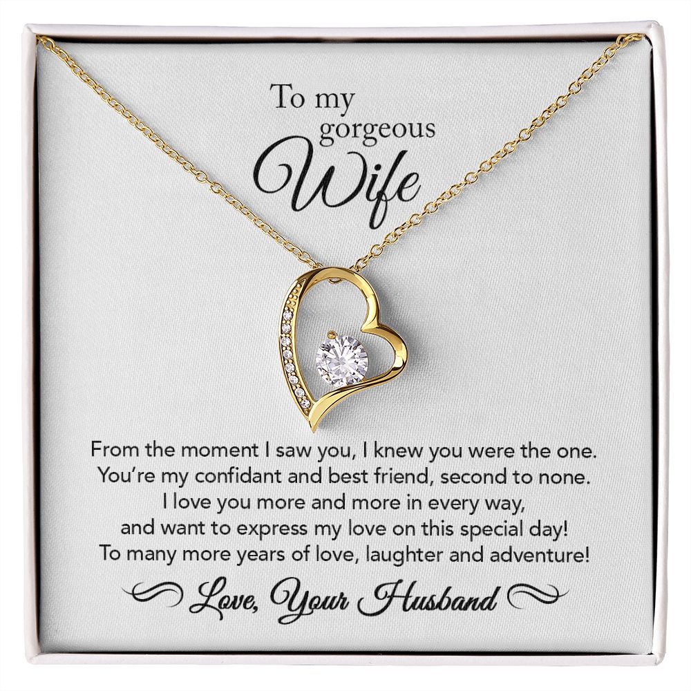 To My Wife - Confidant & Best Friend - Forever Love Necklace - White