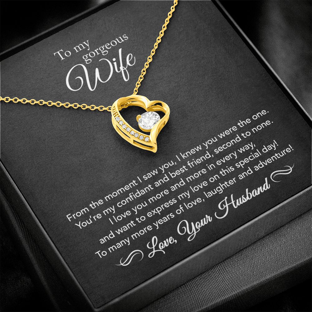 To My Wife - Confidant & Best Friend - Forever Love Necklace - Black