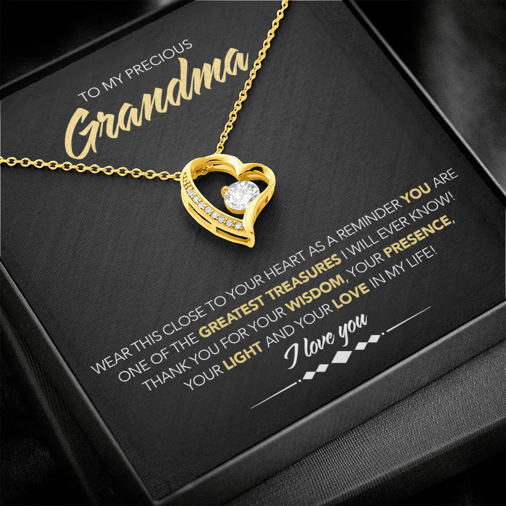To My Grandmother - Forever Love Necklace - Greatest Treasure - Midnight Marble