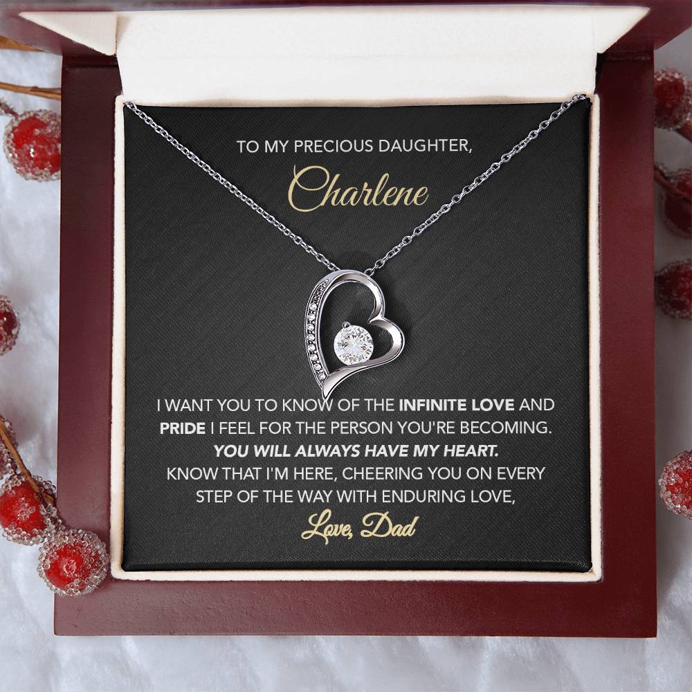 Personalized Gift for Daughter - Forever Love Necklace - Infinite Love & Pride - Marble Black