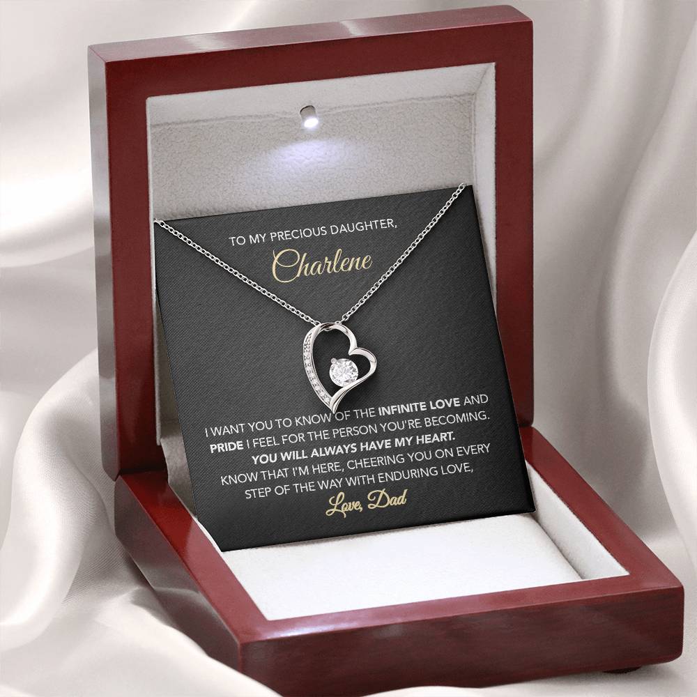 Personalized Gift for Daughter - Forever Love Necklace - Infinite Love & Pride - Marble Black