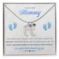To My New Mommy Personalized Baby Feet Necklace, Super Lucky, Blue, Gift for Mom, Mother's Day Gift