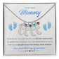 To My New Mommy Personalized Baby Feet Necklace, Bigger Than, Blue, Gift for Mom, Mother's Day Gift
