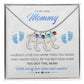 To My New Mommy Personalized Baby Feet Necklace, You Got This, Blue, Gift for Mom, Mother's Day Gift