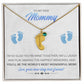To My New Mommy Personalized Baby Feet Necklace, Glad You're Mine, Blue, Gift for Mom, Mother's Day Gift