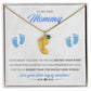 To My New Mommy Personalized Baby Feet Necklace, Bigger Than, Blue, Gift for Mom, Mother's Day Gift