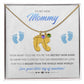 To My New Mommy Personalized Baby Feet Necklace, Bigger Than, Blue, Gift for Mom, Mother's Day Gift