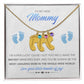 To My New Mommy Personalized Baby Feet Necklace, Super Lucky, Blue, Gift for Mom, Mother's Day Gift