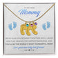 To My New Mommy Personalized Baby Feet Necklace, Glad You're Mine, Blue, Gift for Mom, Mother's Day Gift