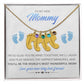 To My New Mommy Personalized Baby Feet Necklace, Glad You're Mine, Blue, Gift for Mom, Mother's Day Gift