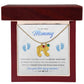 To My New Mommy Personalized Baby Feet Necklace, Bigger Than, Blue, Gift for Mom, Mother's Day Gift