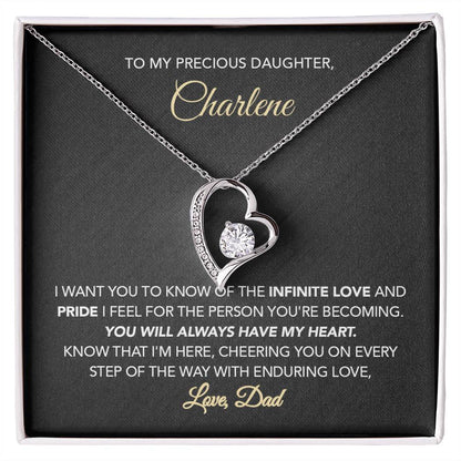 Personalized Gift for Daughter - Forever Love Necklace - Infinite Love & Pride - Marble Black