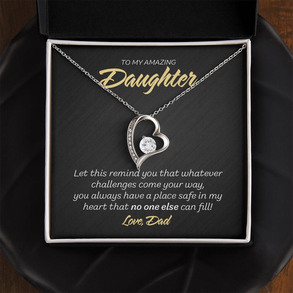 To My Daughter from Dad - Forever Love Necklace - No one else - Marble Black