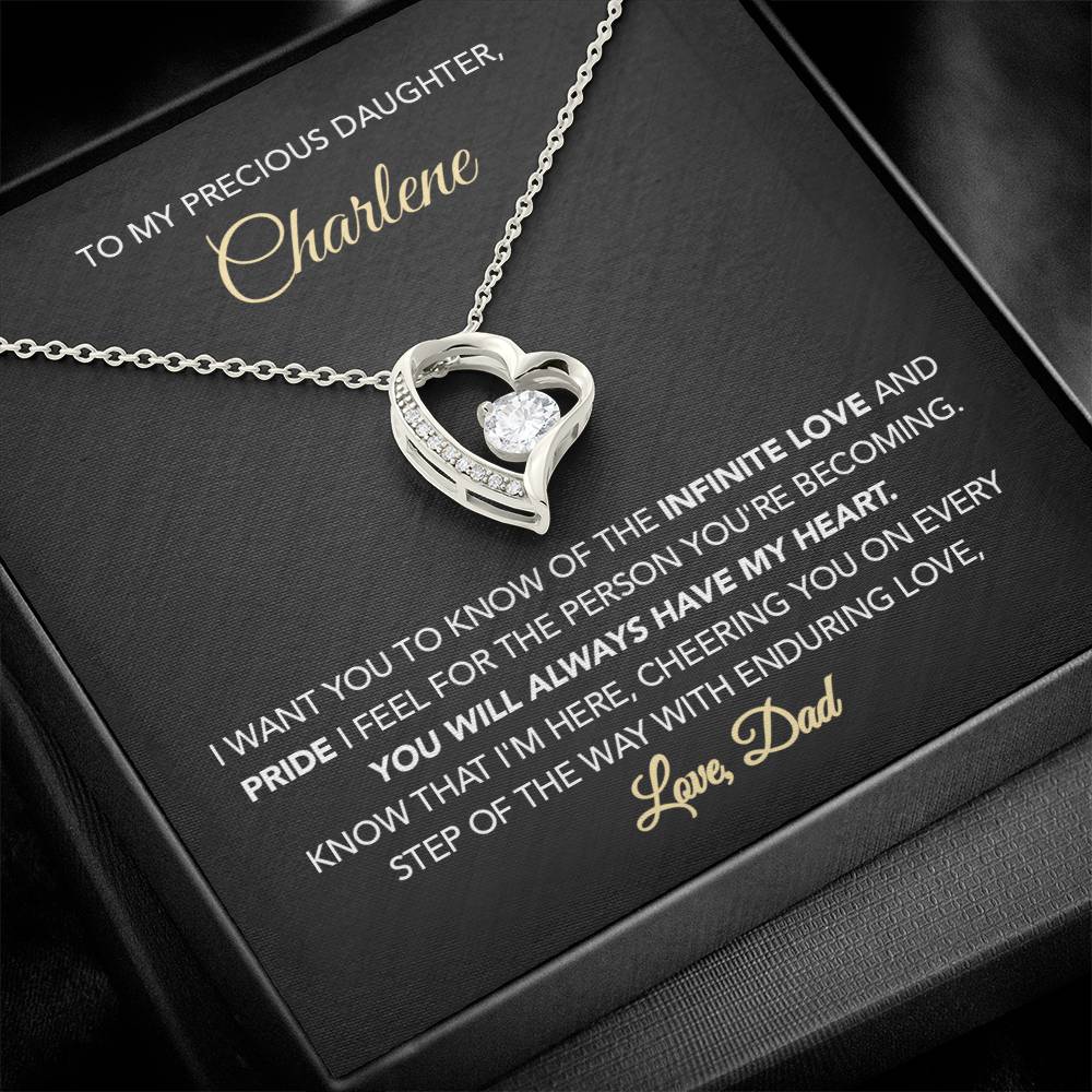 Personalized Gift for Daughter - Forever Love Necklace - Infinite Love & Pride - Marble Black