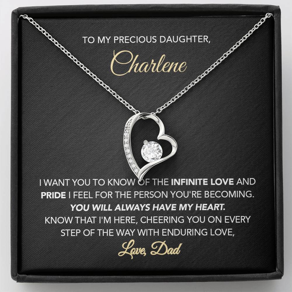 Personalized Gift for Daughter - Forever Love Necklace - Infinite Love & Pride - Marble Black