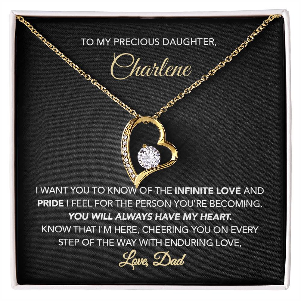 Personalized Gift for Daughter - Forever Love Necklace - Infinite Love & Pride - Marble Black