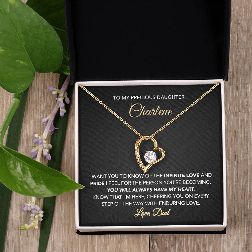 Personalized Gift for Daughter - Forever Love Necklace - Infinite Love & Pride - Marble Black