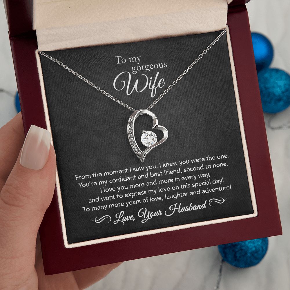 To My Wife - Confidant & Best Friend - Forever Love Necklace - Black