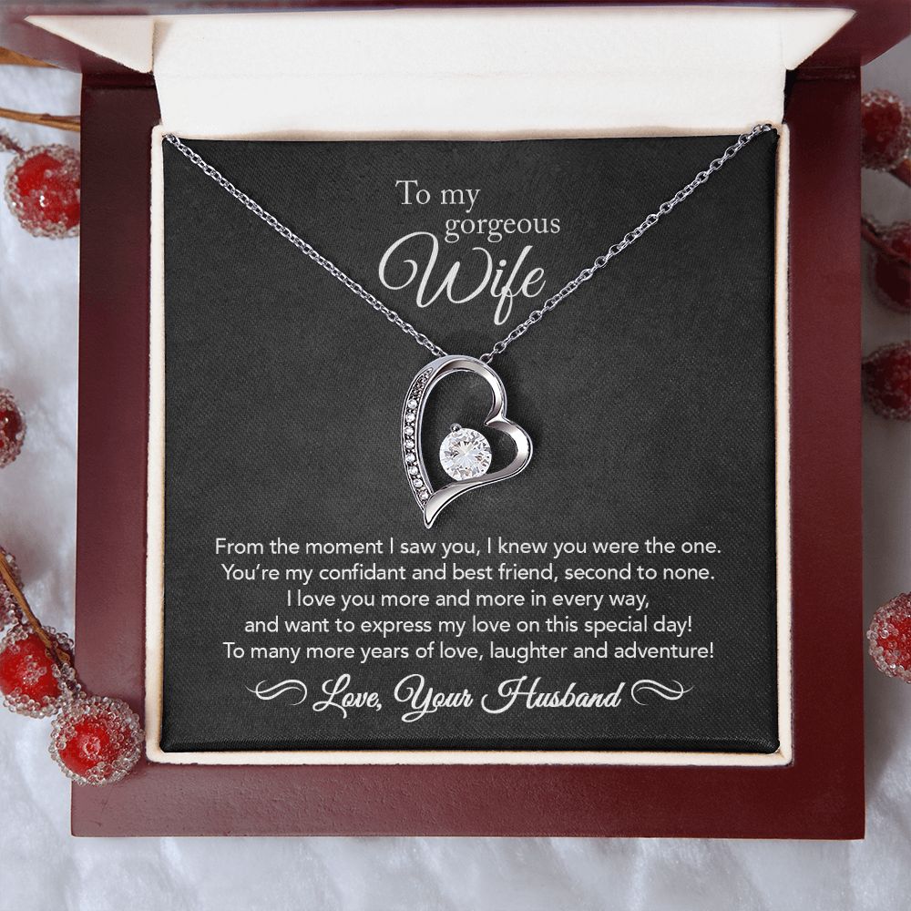 To My Wife - Confidant & Best Friend - Forever Love Necklace - Black