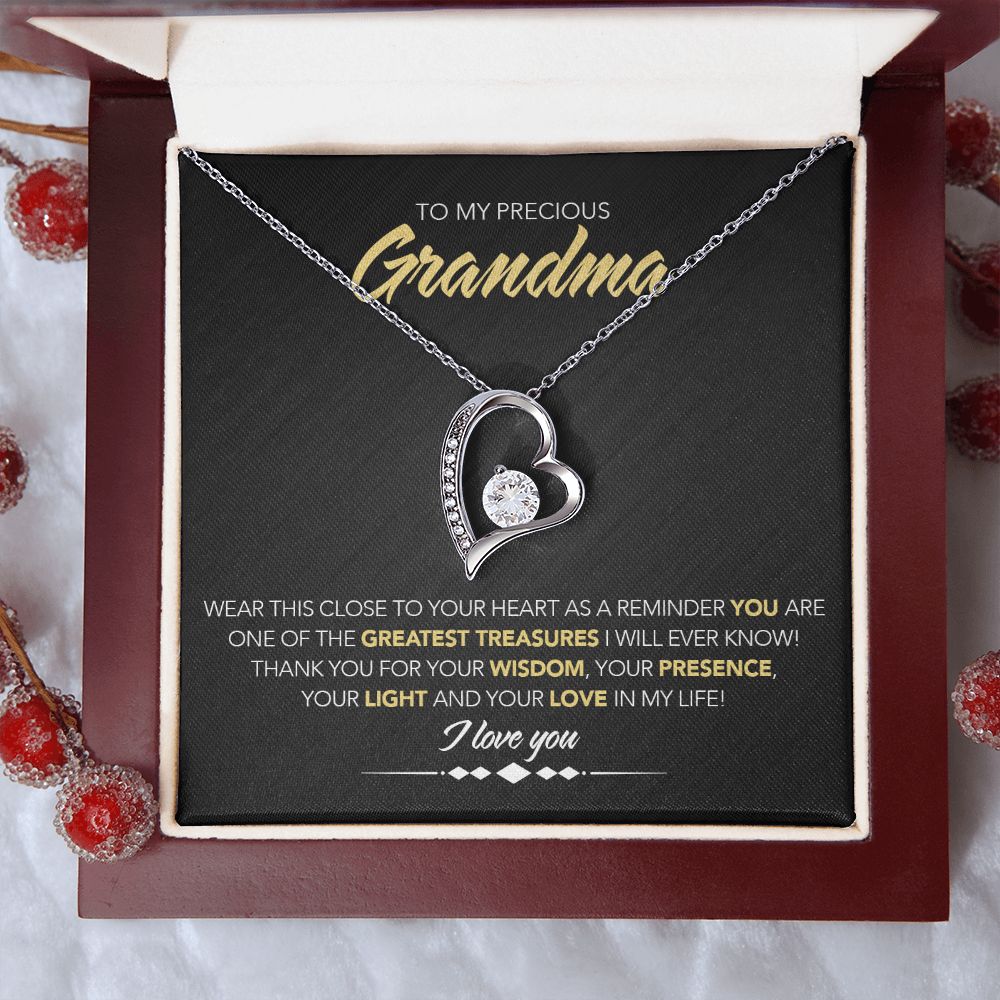 To My Grandmother - Forever Love Necklace - Greatest Treasure - Midnight Marble