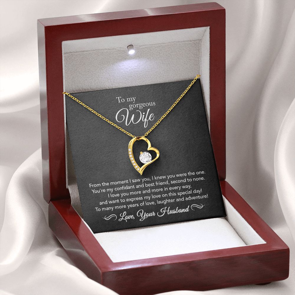 To My Wife - Confidant & Best Friend - Forever Love Necklace - Black