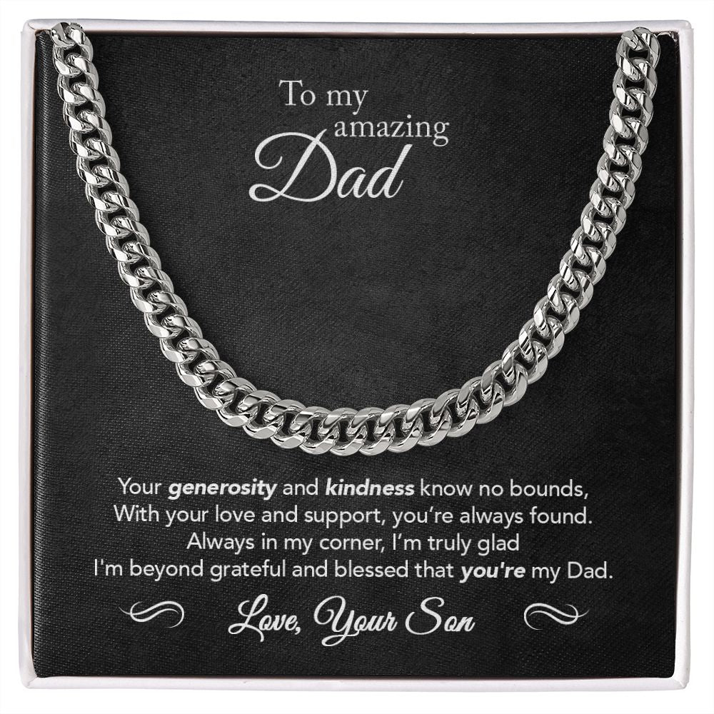 To My Dad - Always In My Corner - Cuban Link Chain