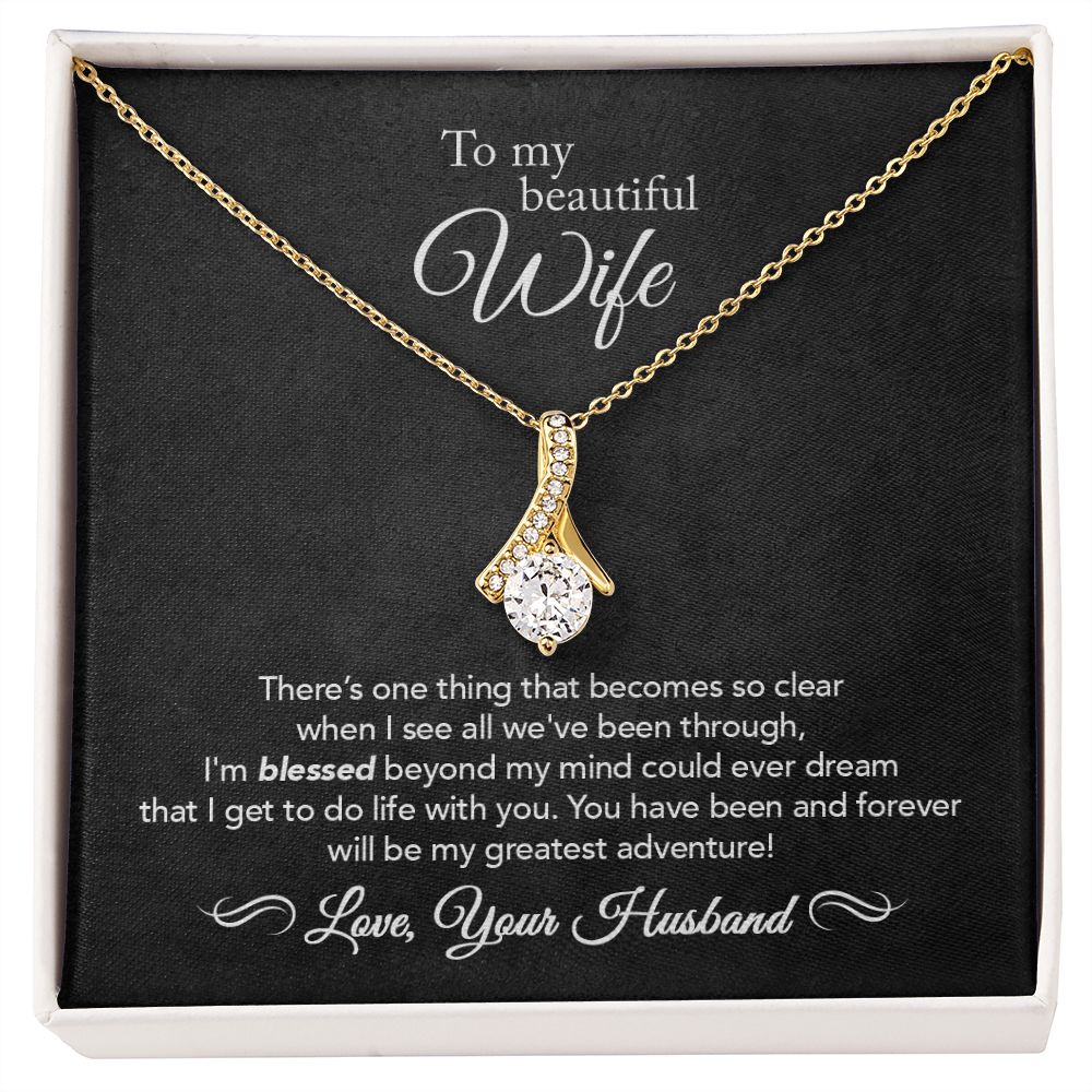 To My Wife - Greatest Adventure - Alluring Beauty Necklace - Black