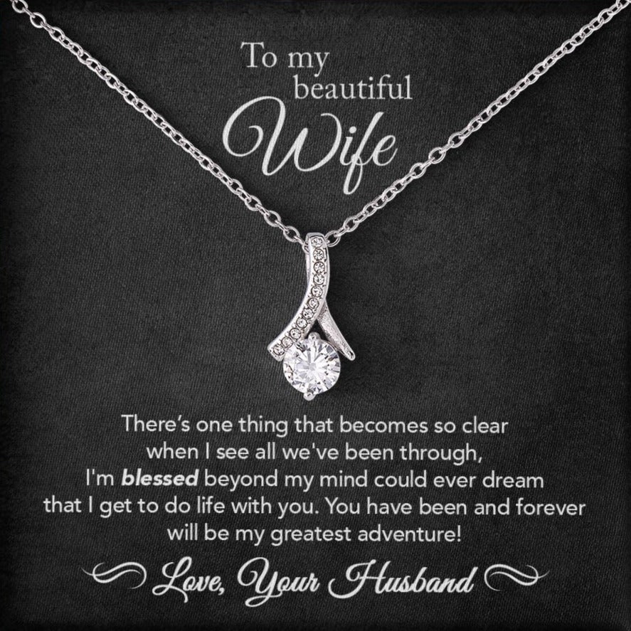 To My Wife Greatest Adventure Alluring Beauty Necklace Black